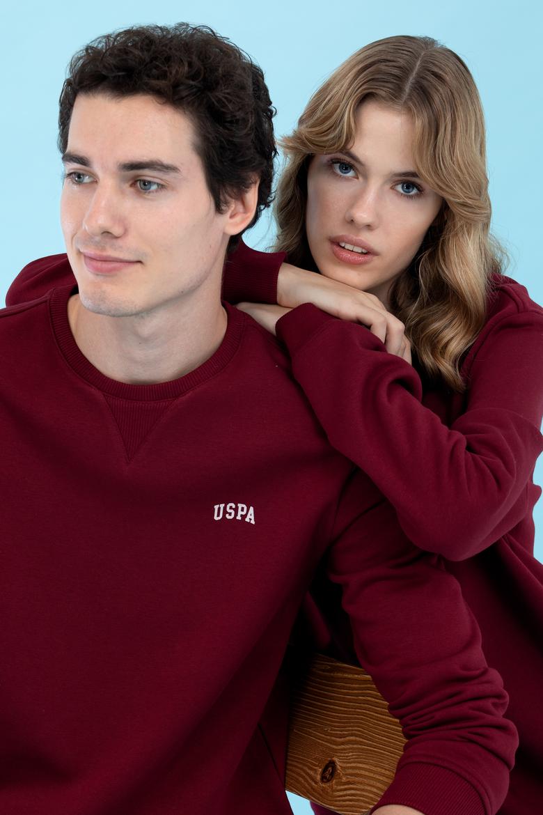 Bordo Bisiklet Yaka Basic Sweatshirt - 50276089001