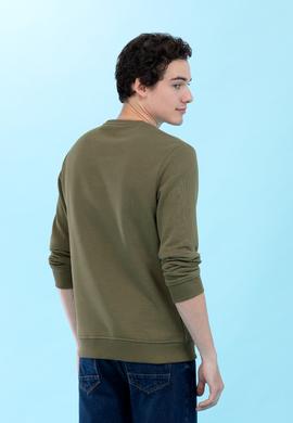 Haki Bisiklet Yaka Basic Sweatshirt - 50276089014