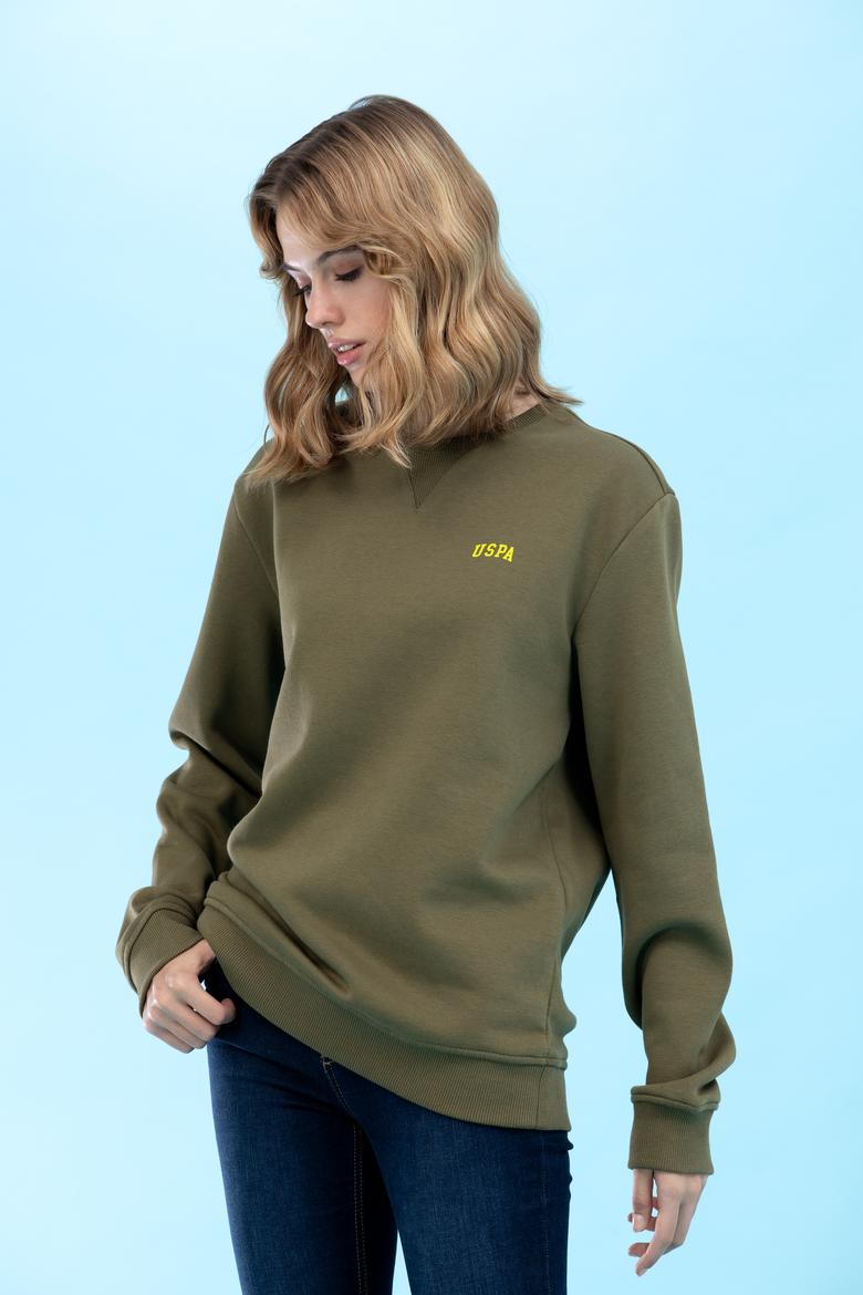 Haki Bisiklet Yaka Basic Sweatshirt - 50276089014