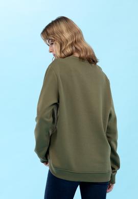 Haki Bisiklet Yaka Basic Sweatshirt - 50276089014