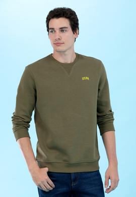 Haki Bisiklet Yaka Basic Sweatshirt - 50276089014