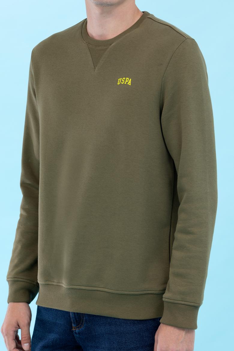 Haki Bisiklet Yaka Basic Sweatshirt - 50276089014