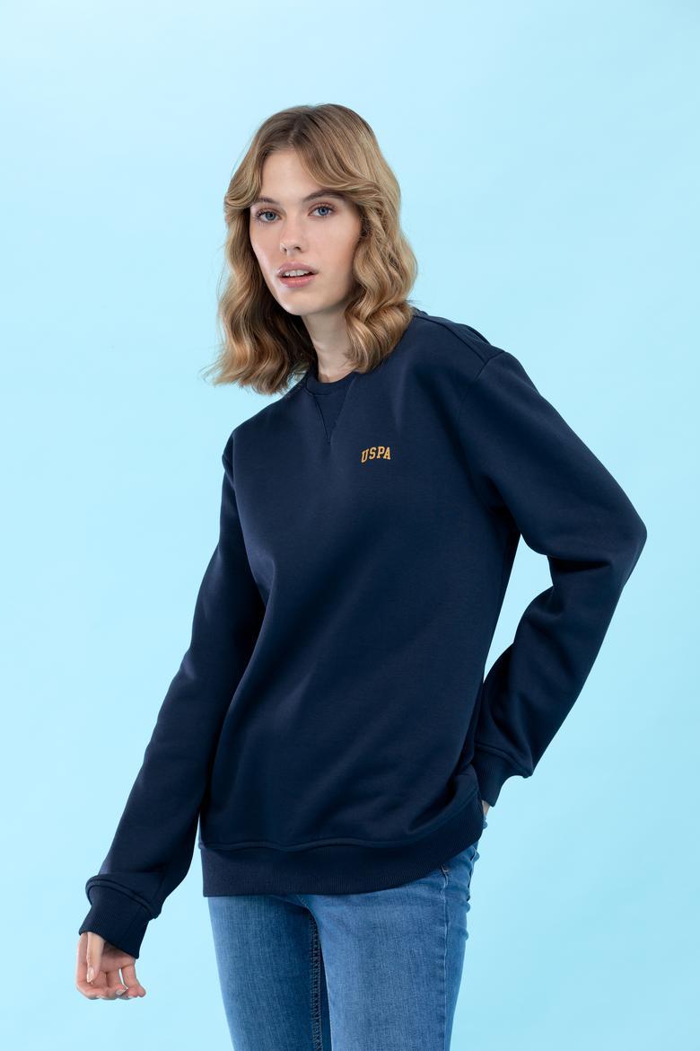 Lacivert Bisiklet Yaka Basic Sweatshirt - 50276089037