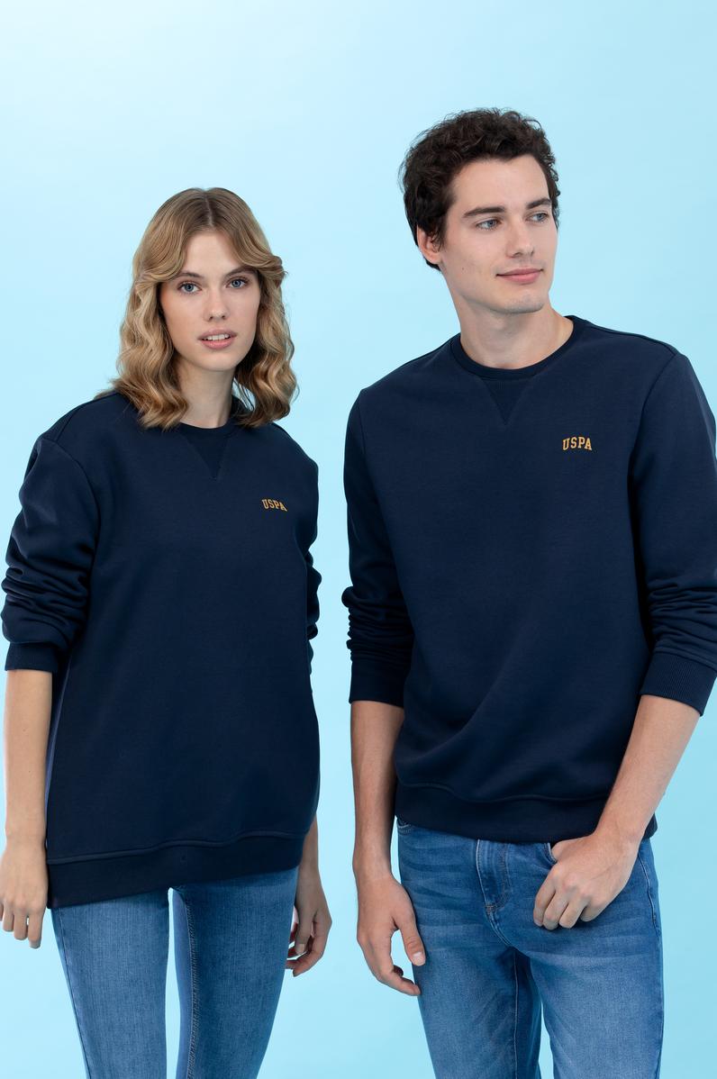 Lacivert Bisiklet Yaka Basic Sweatshirt