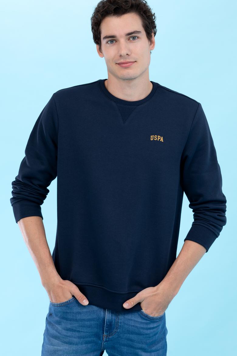 Lacivert Bisiklet Yaka Basic Sweatshirt - 50276089037