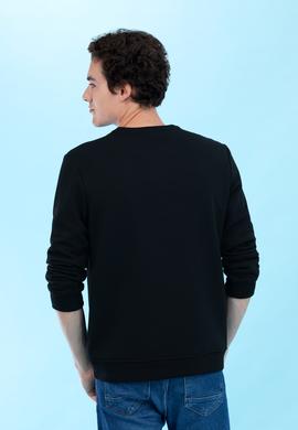 Siyah Bisiklet Yaka Basic Sweatshirt - 50276089058