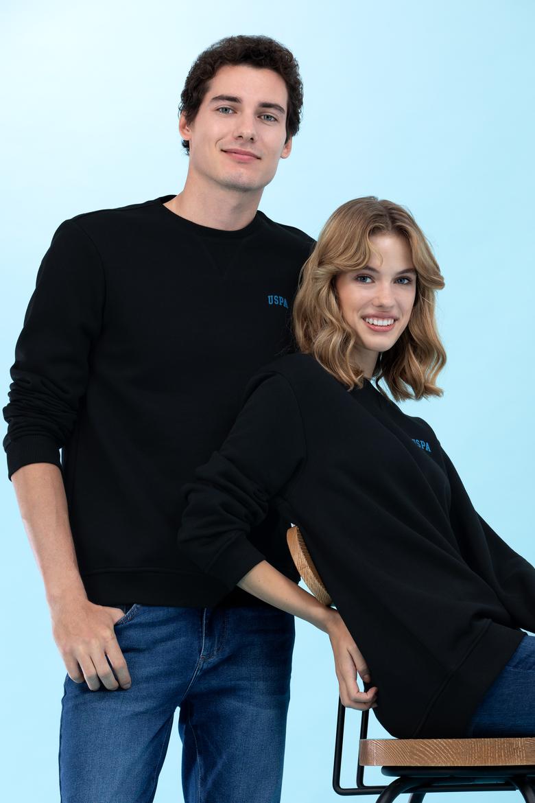 Siyah Bisiklet Yaka Basic Sweatshirt - 50276089058