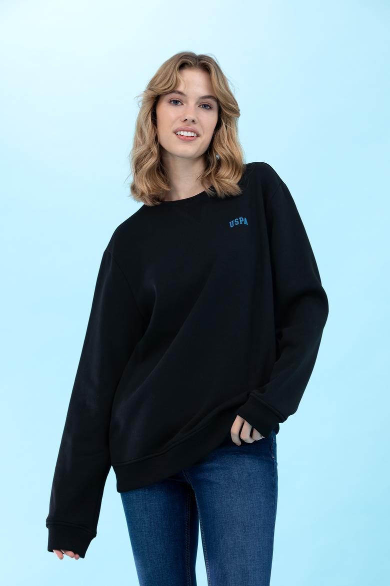 Siyah Bisiklet Yaka Basic Sweatshirt - 50276089058