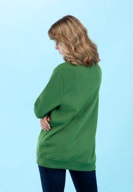 Yeşil Bisiklet Yaka Basic Sweatshirt - 50276089087