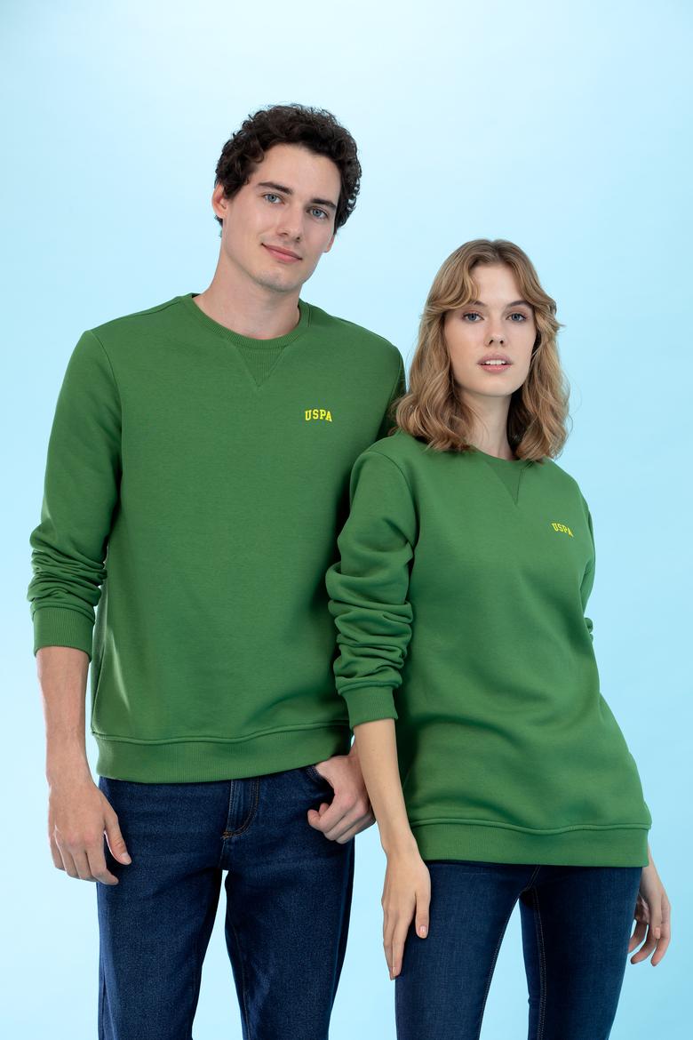 Yeşil Bisiklet Yaka Basic Sweatshirt - 50276089087
