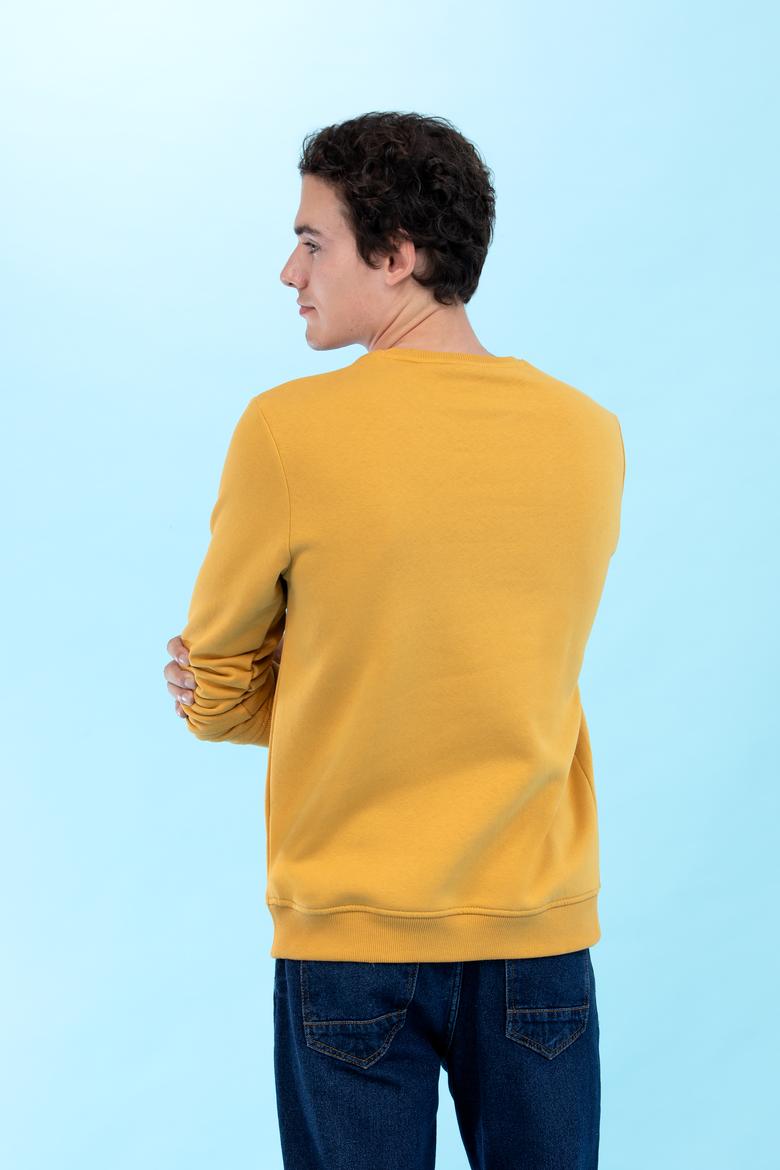 Hardal Bisiklet Yaka Basic Sweatshirt - 50276089096