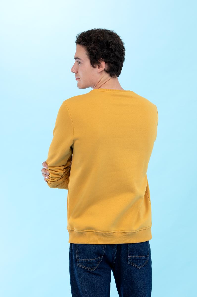 Hardal Bisiklet Yaka Basic Sweatshirt