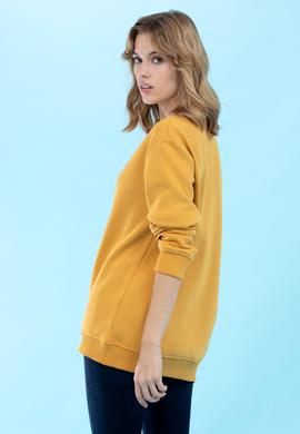 Hardal Bisiklet Yaka Basic Sweatshirt - 50276089096