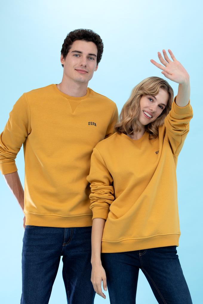 Hardal Bisiklet Yaka Basic Sweatshirt