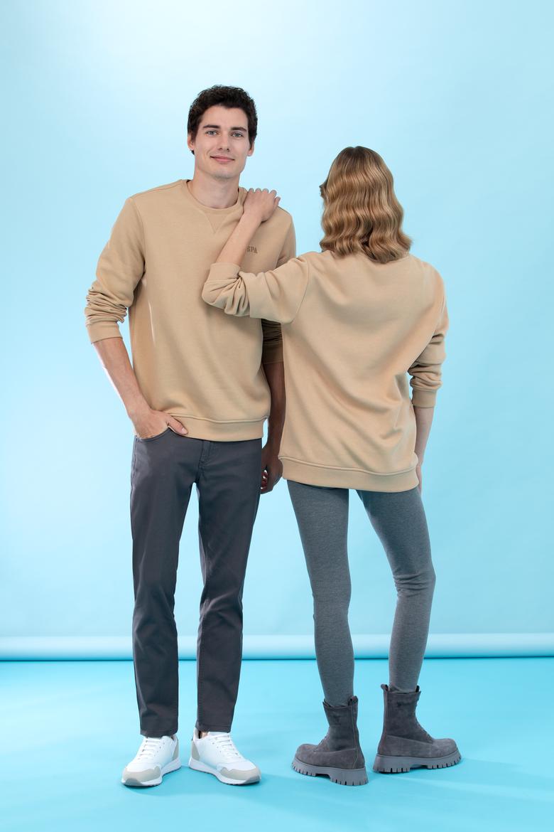 Kum Bisiklet Yaka Basic Sweatshirt - 50276089101