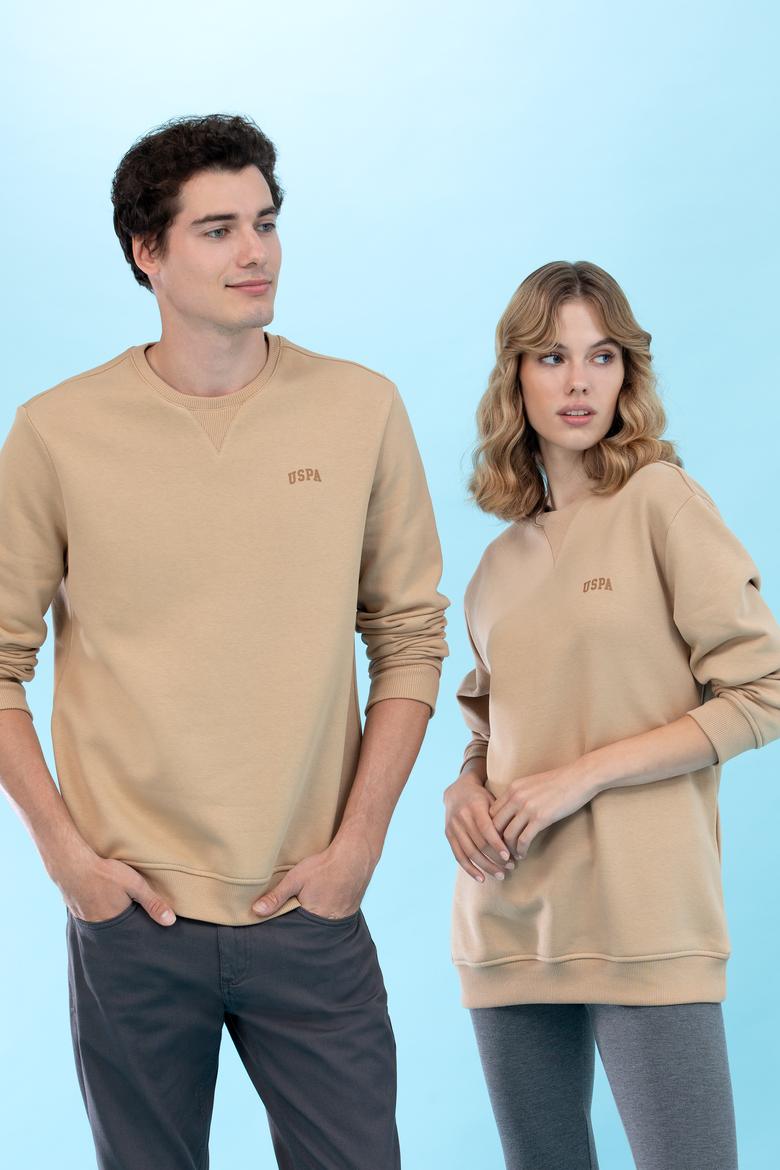 Kum Bisiklet Yaka Basic Sweatshirt