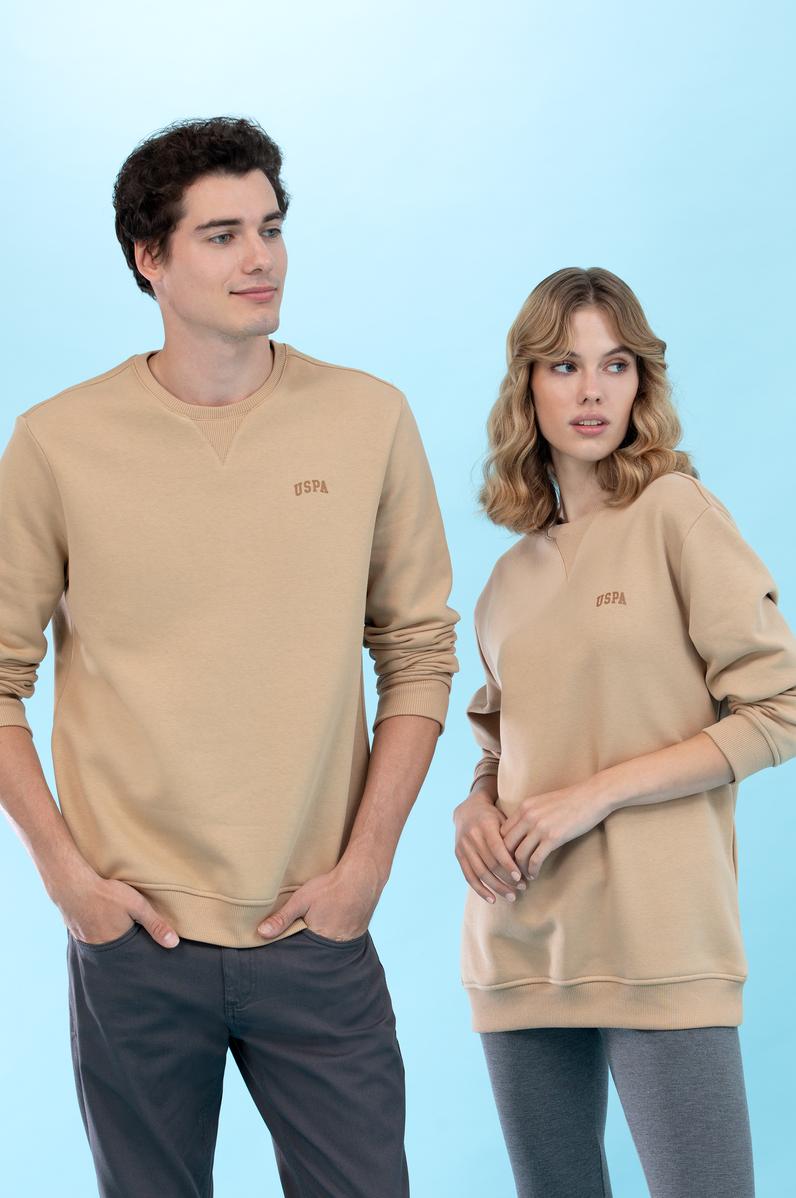 Kum Bisiklet Yaka Basic Sweatshirt