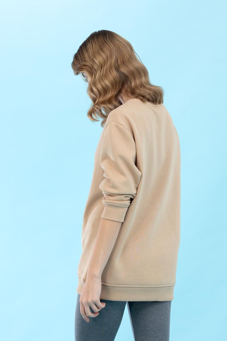 Kum Bisiklet Yaka Basic Sweatshirt - 50276089101