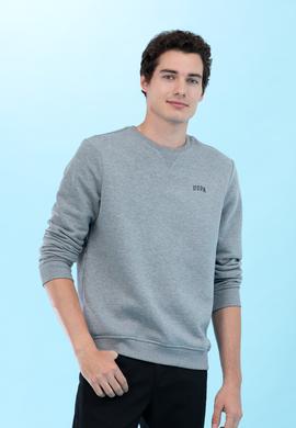 Gri Melanj Bisiklet Yaka Basic Sweatshirt - 50276089113