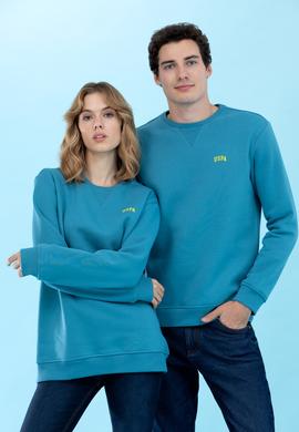 Petrol Bisiklet Yaka Basic Sweatshirt - 50276089121