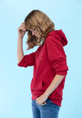 Kırmızı Kapüşonlu Basic Sweatshirt - 50273736134
