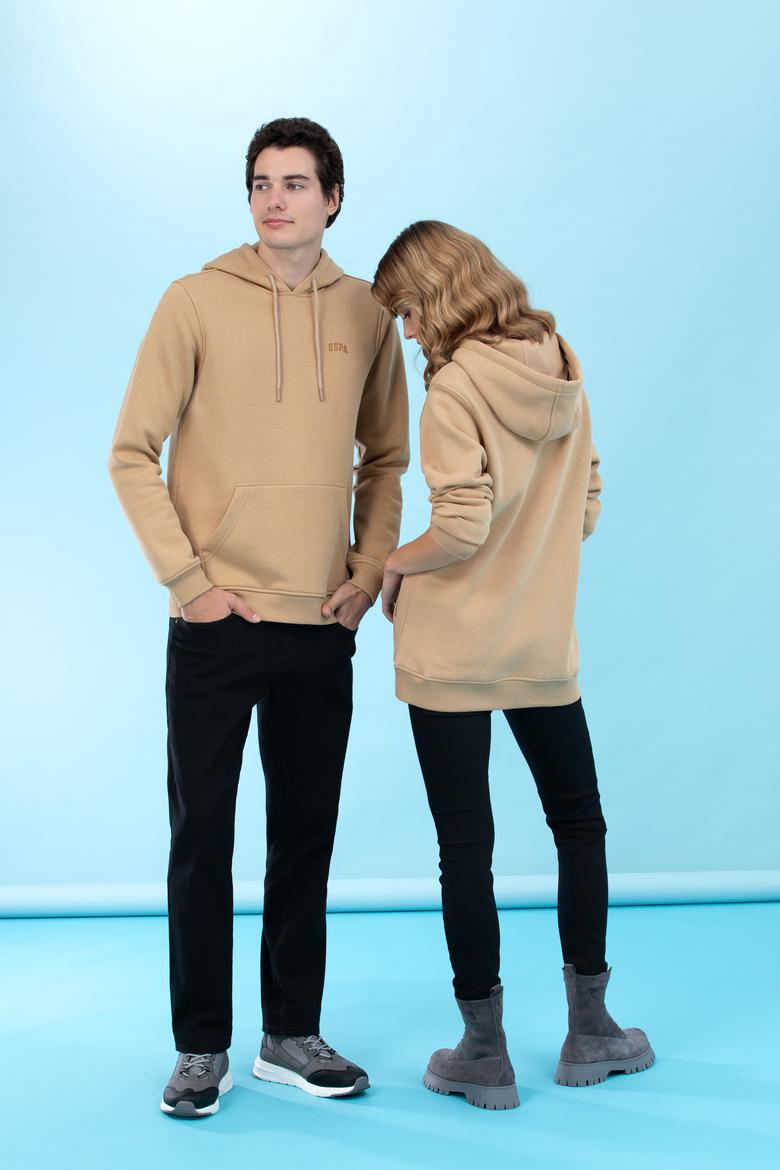 Kum Kapüşonlu Basic Sweatshirt