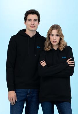 Siyah Kapüşonlu Basic Sweatshirt - 50273935051