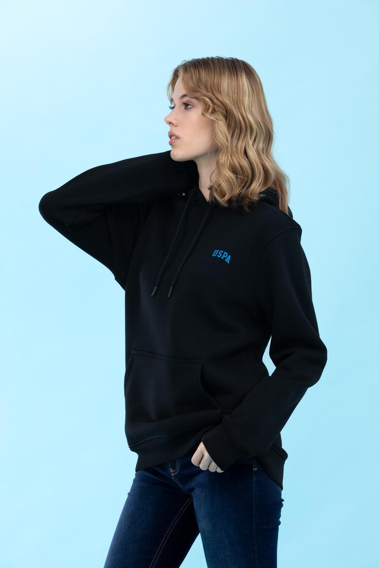 Siyah Kapüşonlu Basic Sweatshirt - 50273935051