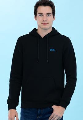 Siyah Kapüşonlu Basic Sweatshirt - 50273935051