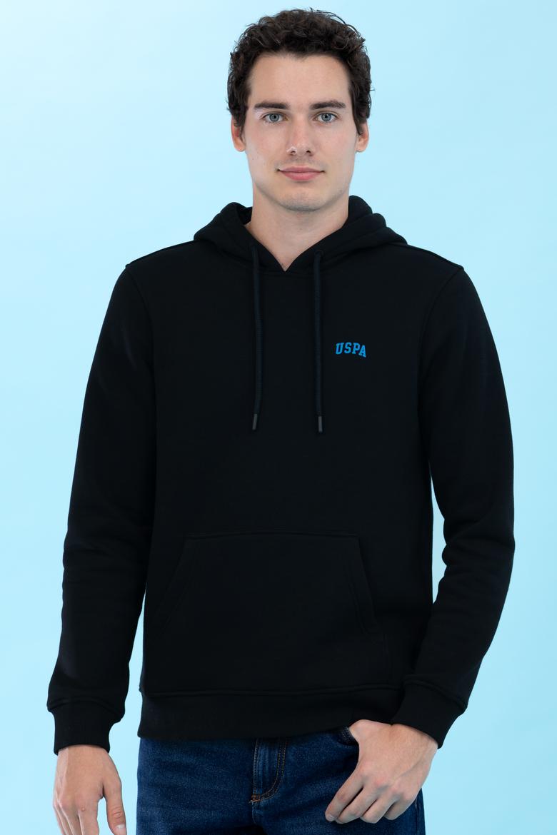 Siyah Kapüşonlu Basic Sweatshirt - 50273935051