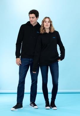 Siyah Kapüşonlu Basic Sweatshirt - 50273935051