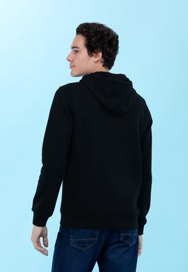 Siyah Kapüşonlu Basic Sweatshirt - 50273935051
