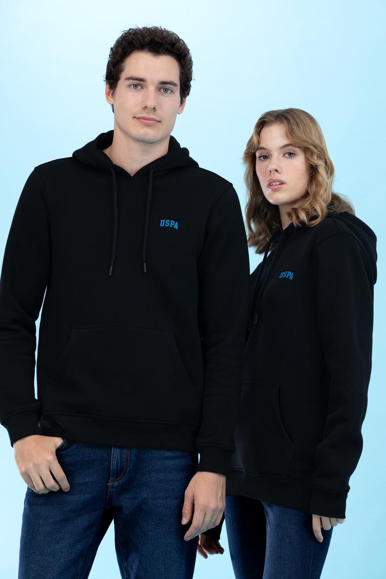 Siyah Kapüşonlu Basic Sweatshirt - 50273935051