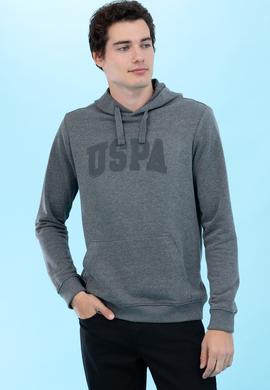 Antrasit Melanj Kapüşonlu Basic Sweatshirt - 50273736033