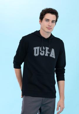 Siyah Kapüşonlu Basic Sweatshirt - 50273736094