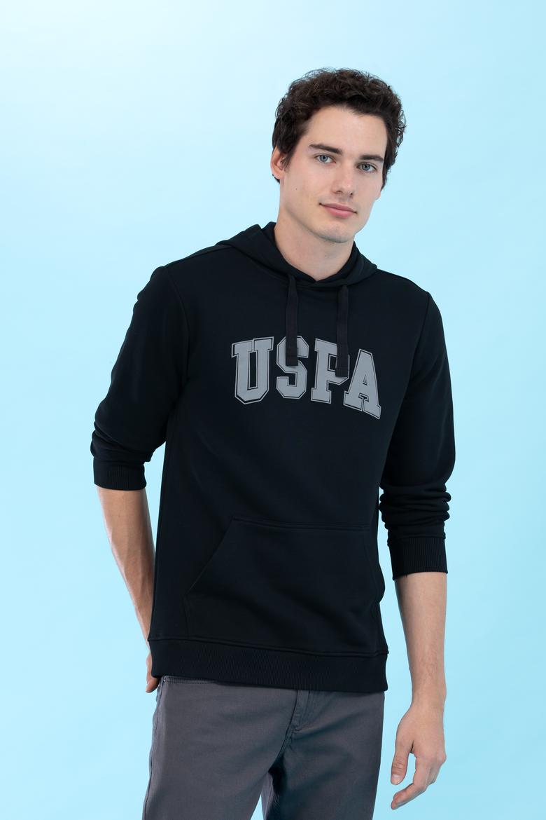 Siyah Kapüşonlu Basic Sweatshirt - 50273736094