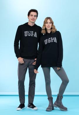 Siyah Kapüşonlu Basic Sweatshirt - 50273736094