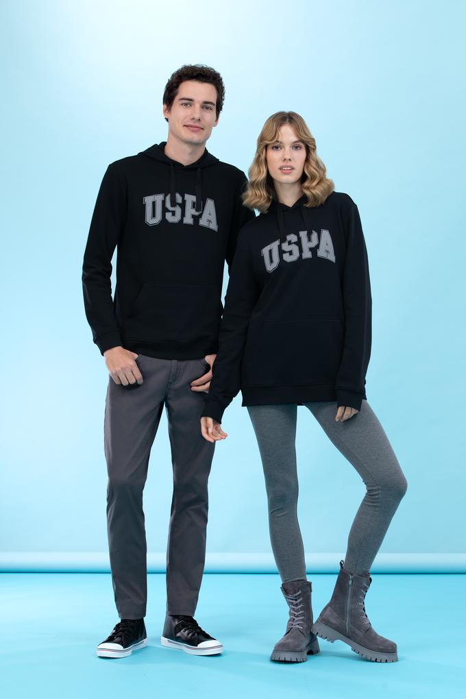 Siyah Kapüşonlu Basic Sweatshirt