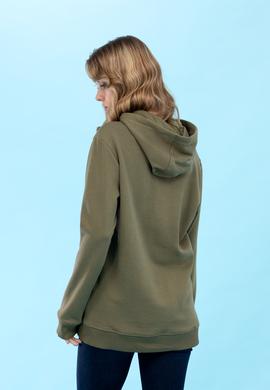 Haki Kapüşonlu Basic Sweatshirt - 50273736123