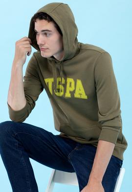 Haki Kapüşonlu Basic Sweatshirt - 50273736123