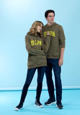 Haki Kapüşonlu Basic Sweatshirt - 50273736123