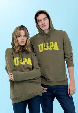 Haki Kapüşonlu Basic Sweatshirt - 50273736123