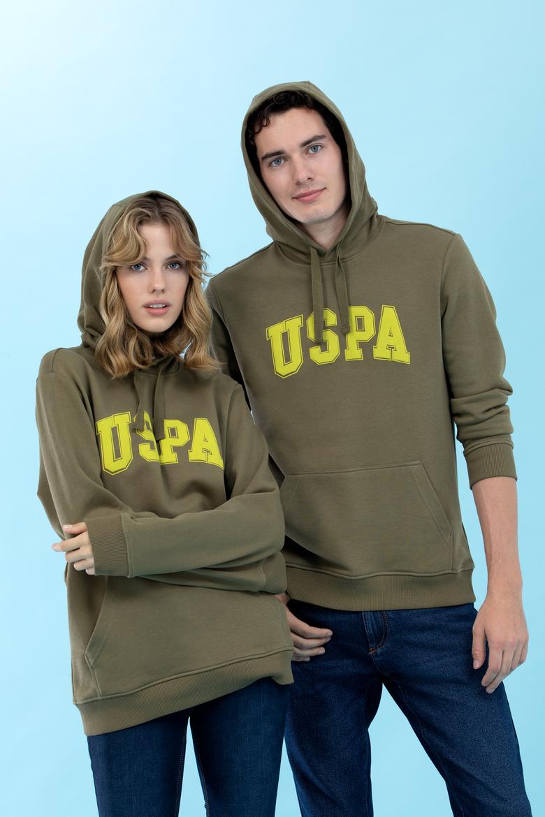Haki Kapüşonlu Basic Sweatshirt - 50273736123