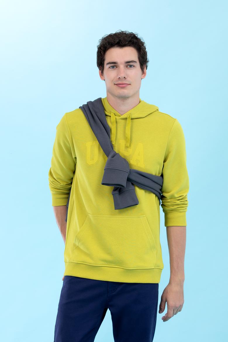 Fıstık Kapüşonlu Basic Sweatshirt - 50273736174