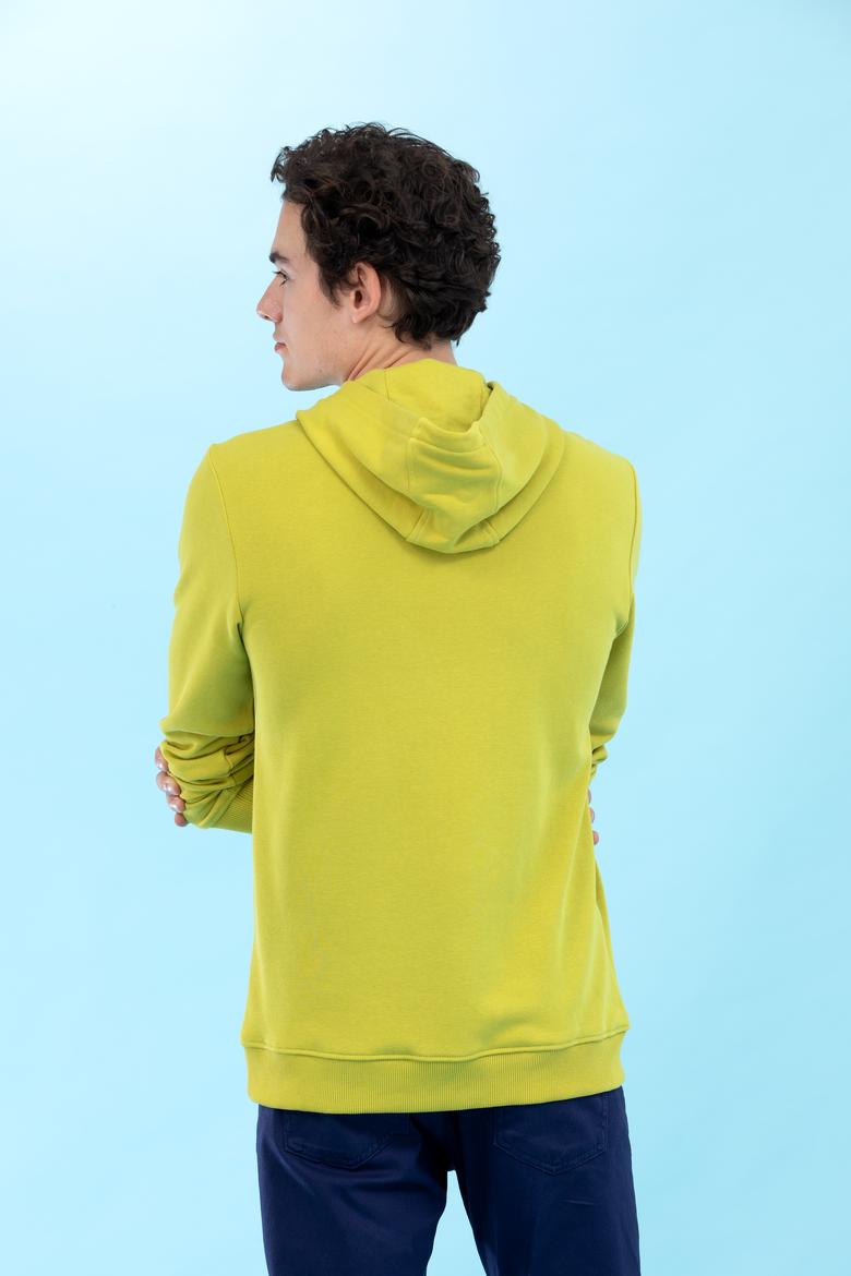 Fıstık Kapüşonlu Basic Sweatshirt - 50273736174