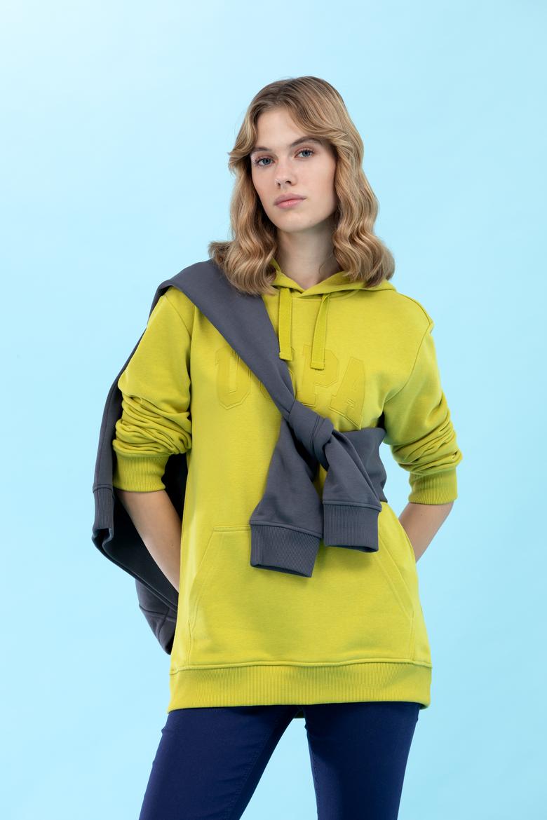 Fıstık Kapüşonlu Basic Sweatshirt - 50273736174