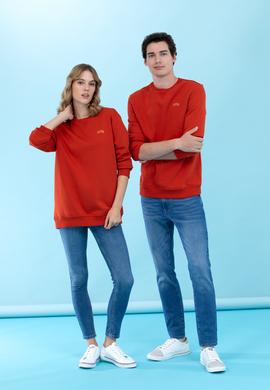 Kiremit Bisiklet Yaka Basic Sweatshirt - 50276089030