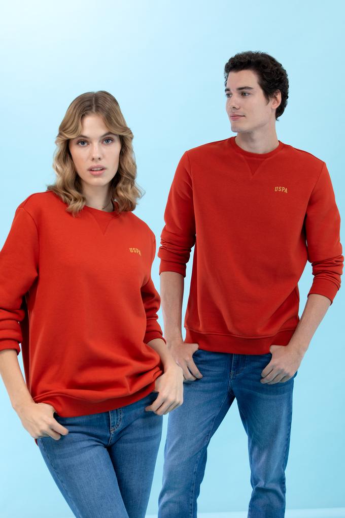 Kiremit Bisiklet Yaka Basic Sweatshirt