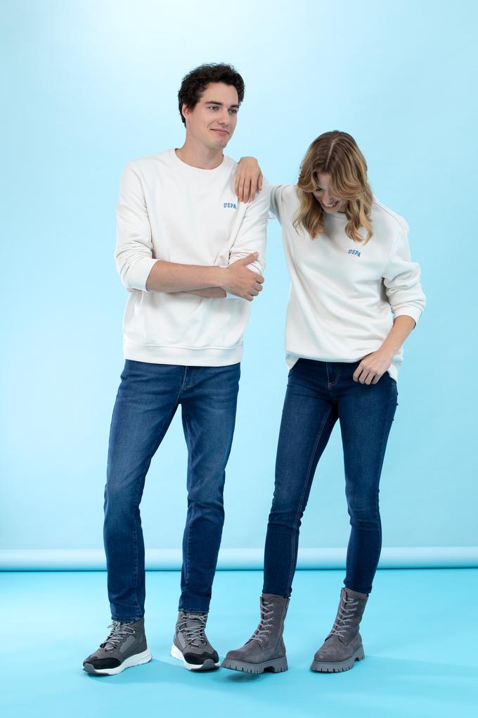 Taş Bisiklet Yaka Basic Sweatshirt