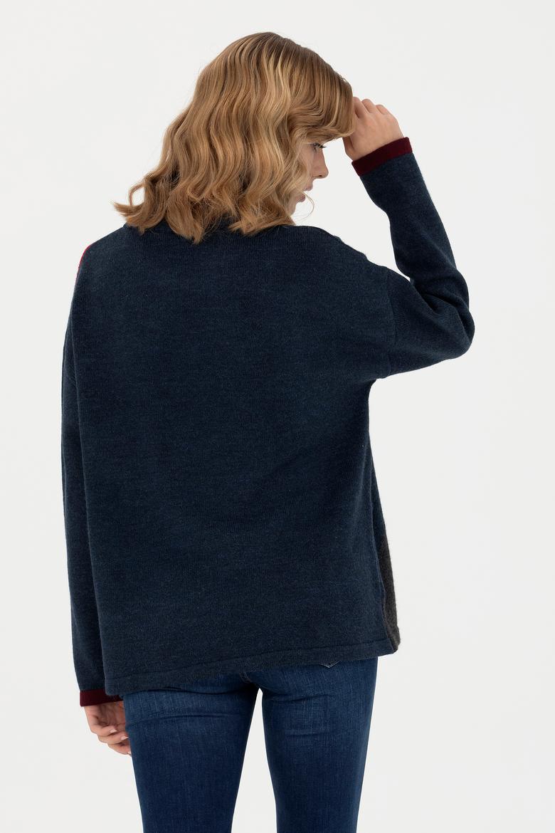 Kadın Lacivert Bisiklet Yaka Kazak - 50272033010